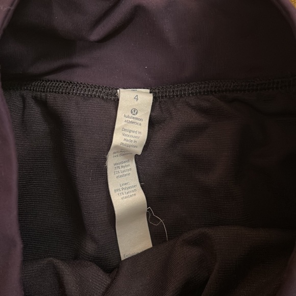 Lululemon high waisted dark purple athletic running shorts with liner - Picture 2 of 4